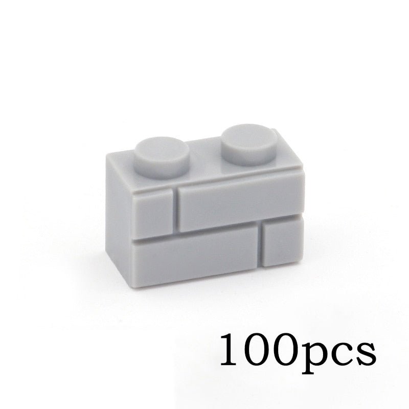 DIY Building Blocks Wall Figures Bricks 1x2 Dots 50/100PCS Educational Creative Toys for Children Size Compatible With 98283 - Bumpli